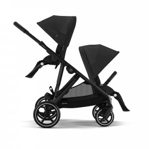 Poussette double e-gazelle s moon black châssis noir Cybex