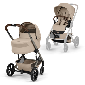 Poussette duo tout terrain balios s lux 4 avec nacelle s lux almond beige Cybex
