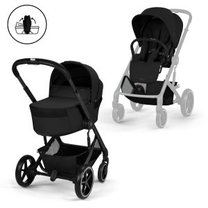 Poussette duo tout terrain balios s lux 4 avec nacelle pliable moon black Cybex