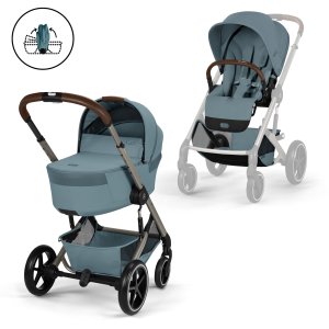 Poussette duo tout terrain balios s lux 4 avec nacelle pliable stormy blue Cybex