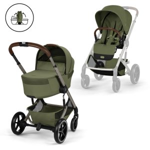 Poussette duo tout terrain balios s lux 4 avec nacelle pliable moss green Cybex