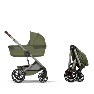 Poussette duo tout terrain balios s lux 4 avec nacelle pliable moss green Cybex