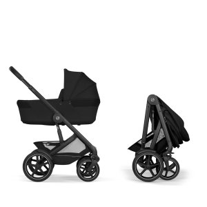 Poussette duo tout terrain talos s lux 4 avec nacelle pliable moon black Cybex