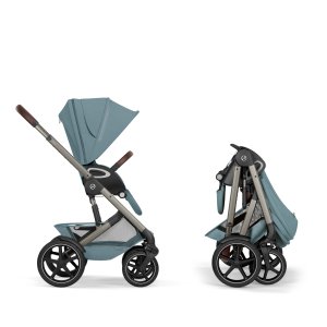 Poussette duo tout terrain talos s lux 4 avec nacelle pliable stormy blue Cybex