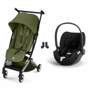 Poussette duo libelle 5 ultra compacte moss green avec siège auto cloud t i-size Cybex