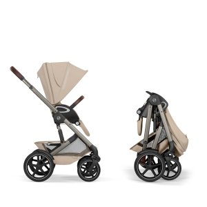 Poussette duo tout terrain talos s lux 4 avec nacelle pliable almond beige Cybex