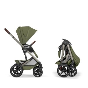 Poussette duo tout terrain talos s lux 4 avec nacelle pliable moss green Cybex