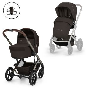 Poussette duo tout terrain talos s lux 4 avec nacelle pliable chocolate brown Cybex