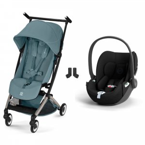 Poussette duo libelle 5 ultra compacte stormy blue avec siège auto cloud t i-size Cybex