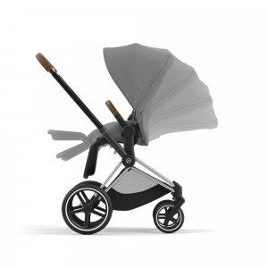 Poussette duo priam 4 mirage grey châssis chrome brown + siège auto cloud g i-size Cybex