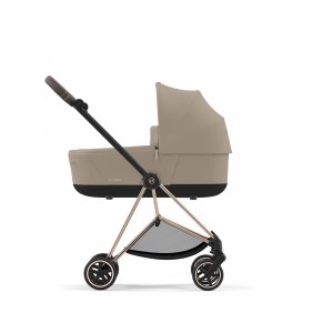 Poussette duo mios 3 cozy beige châssis rose gold + nacelle luxe Cybex
