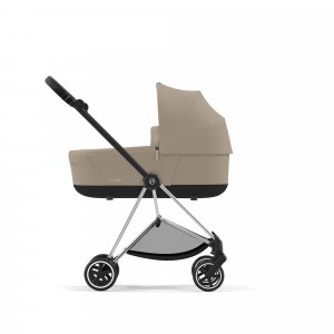 Poussette duo mios 3 cozy beige châssis chrome black + nacelle luxe Cybex