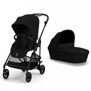 Poussette duo melio carbon magic black + nacelle melio cot Cybex