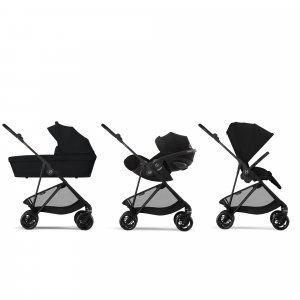 Poussette duo melio carbon magic black + nacelle melio cot Cybex
