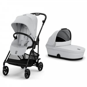 Poussette duo melio carbon fog grey + nacelle melio cot Cybex