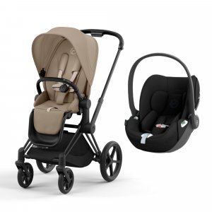Poussette duo priam 4 cozy beige châssis matt black + siège auto cloud t i-size Cybex