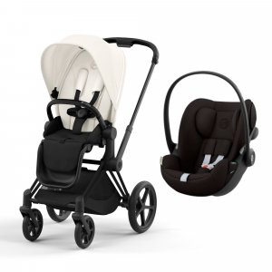 Poussette duo priam 4 off white châssis matt black + siège auto cloud g i-size Cybex