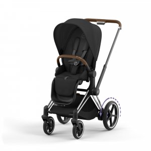 Poussette duo e-priam 2 sepia black châssis chrome brown + cloud t i-size Cybex