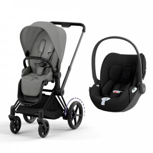 Poussette duo e-priam 2 mirage grey châssis matt black + cloud t i-size Cybex