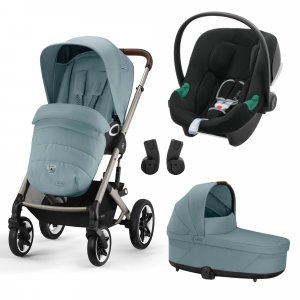 Poussette trio talos s lux 2 stormy blue + siège auto aton b2 i-size + nacelle Cybex