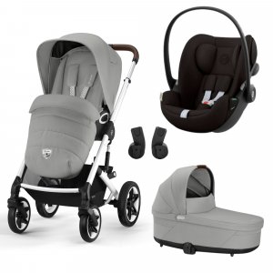 Poussette trio talos s lux 2 stone grey + siège auto cloud g i-size + nacelle Cybex