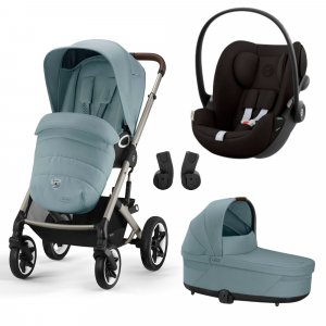 Poussette trio talos s lux 2 stormy blue + siège auto cloud g i-size + nacelle Cybex