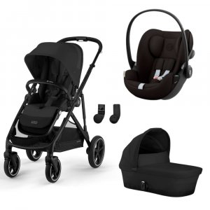 Poussette trio gazelle s moon black + siège auto cloud g i-size + nacelle s Cybex