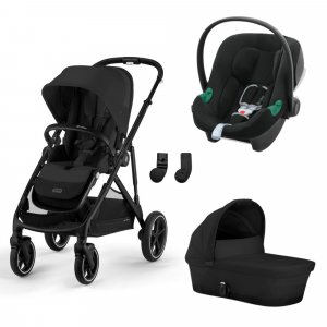 Poussette trio gazelle s moon black + siège auto aton b2 i-size + nacelle s Cybex