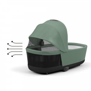 Poussette trio e-priam 2 leaf green châssis rose gold + cloud t i-size + nacelle Cybex