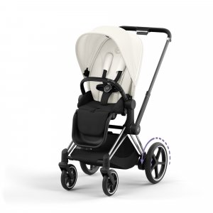 Poussette trio e-priam 2 off white châssis chrome black + cloud t i-size + nacelle Cybex