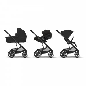 Poussette trio naissance balios s lux 3 moon black + siège auto cloud g i-size confort + nacelle - édition limitée Cybex