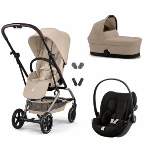 Poussette trio eezy s twist+ 2 pivotante almond beige avec nacelle cot s et siège auto cloud g i-size Cybex