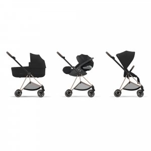 Poussette trio mios 3 cozy beige châssis rose gold + cloud t i-size + nacelle luxe Cybex