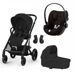 Poussette trio balios s lux 3 moon black + siège auto cloud g i-size + nacelle Cybex