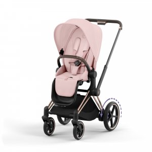 Poussette trio e-priam 2 peach pink châssis rose gold + cloud g i-size + nacelle Cybex