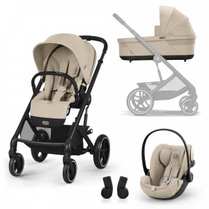 Poussette trio naissance balios s lux 3 almond beige + siège auto cloud g i-size tissu plus + nacelle - édition limitée Cybex