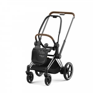 Poussette trio e-priam 2 peach pink châssis chrome brown + cloud t i-size + nacelle Cybex