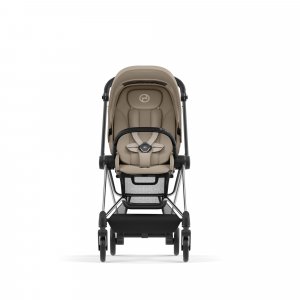 Poussette trio mios 3 cozy beige châssis chrome black + cloud g i-size + nacelle luxe Cybex