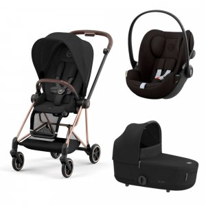 Poussette trio mios 3 sepia black châssis rose gold + cloud g i-size + nacelle luxe Cybex