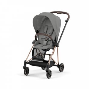 Poussette trio mios 3 mirage grey châssis rose gold + cloud g i-size + nacelle luxe Cybex
