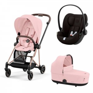Poussette trio mios 3 peach pink châssis rose gold + cloud g i-size + nacelle luxe Cybex