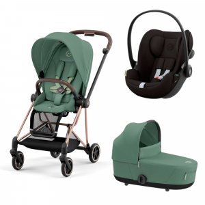 Poussette trio mios 3 leaf green châssis rose gold + cloud g i-size + nacelle luxe Cybex