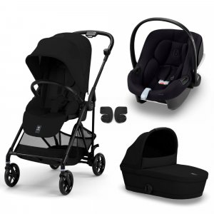 Poussette trio melio carbon magic black + aton b2 i-size + nacelle Cybex