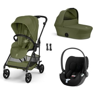 Poussette trio melio carbon 6 moss green avec siège auto cloud t i-size et nacelle Cybex