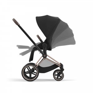 Poussette trio priam 4 sepia black châssis rose gold + cloud g i-size + nacelle luxe Cybex