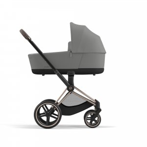 Poussette trio priam 4 mirage grey châssis rose gold + cloud g i-size + nacelle luxe Cybex