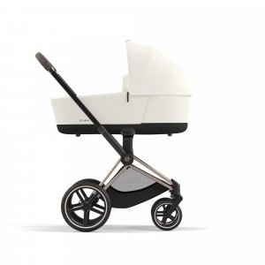 Poussette trio priam 4 off white châssis rose gold + cloud g i-size + nacelle luxe Cybex