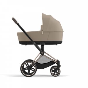 Poussette trio priam 4 cozy beige châssis rose gold + cloud g i-size + nacelle luxe Cybex