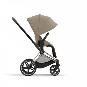 Poussette trio priam 4 cozy beige châssis rose gold + cloud g i-size + nacelle luxe Cybex