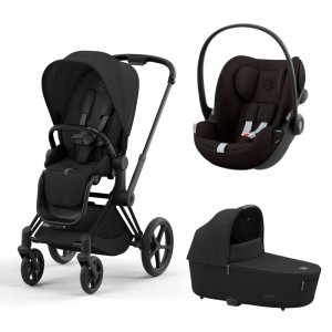 Poussette trio priam 4 sepia black châssis matt black + cloud g i-size + nacelle luxe Cybex